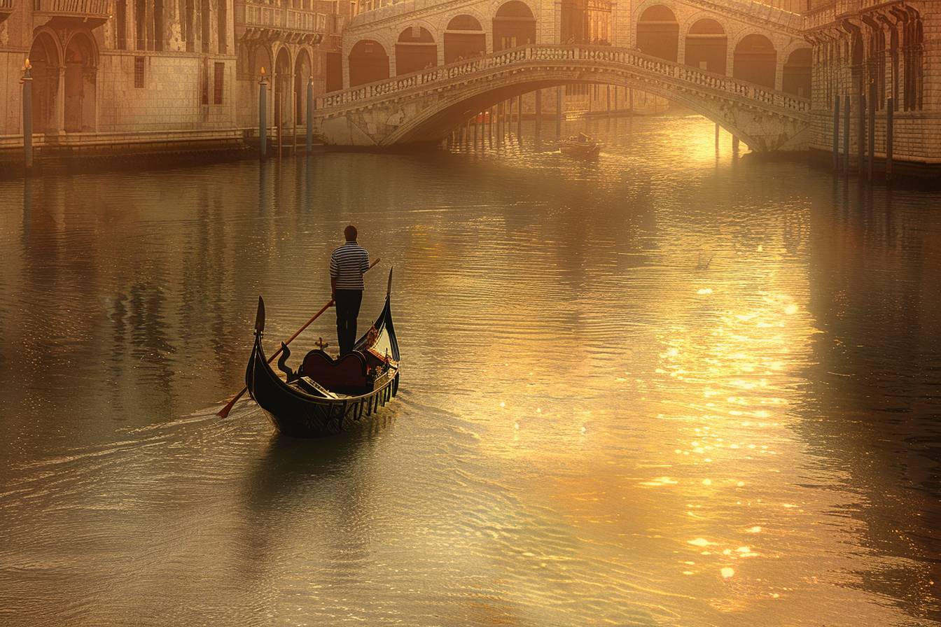 Séjour romantique à Venise avec gondoles et canaux
Exploration de Venise sous un ciel bleu romantique